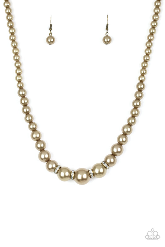 Party Pearls - Brass necklace