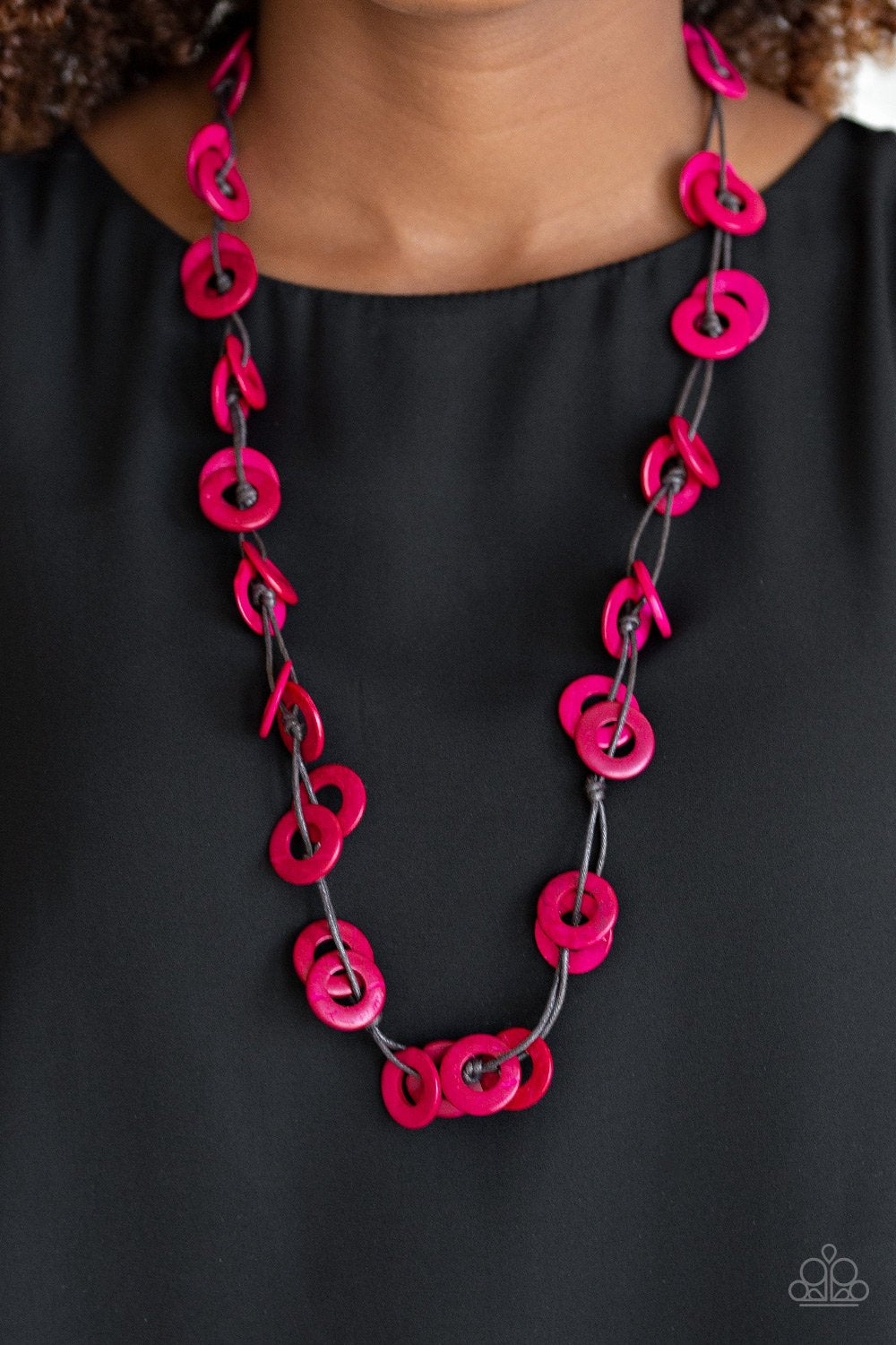 Waikiki Winds - Pink wood necklace