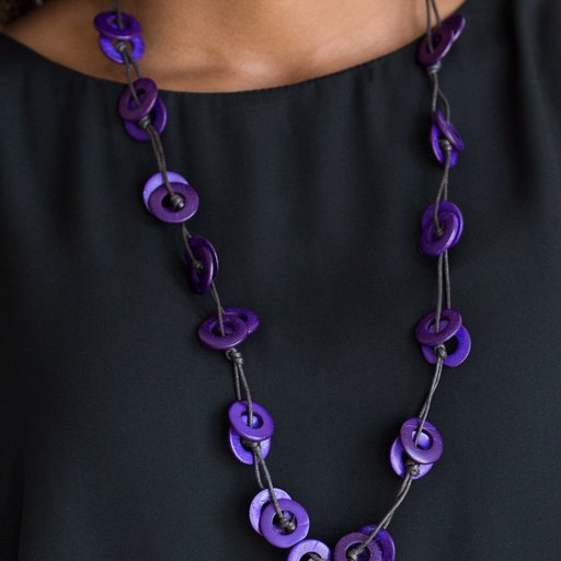 Waikiki Winds - Purple wood necklace
