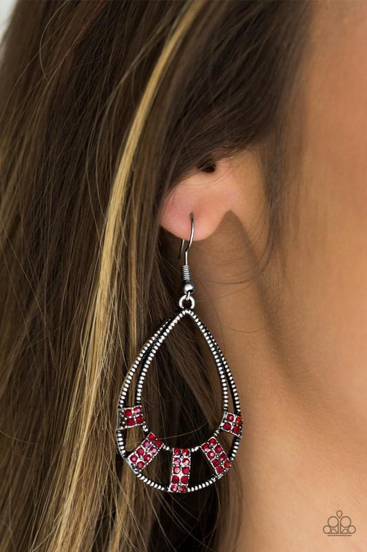 Trillion Dollar Teardrops - Red earrings