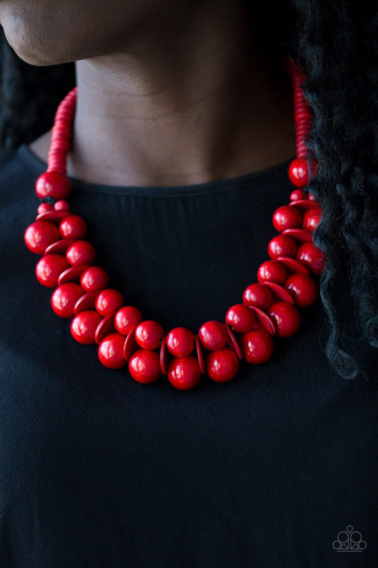 Caribbean Cover Girl - Red Wood Necklace