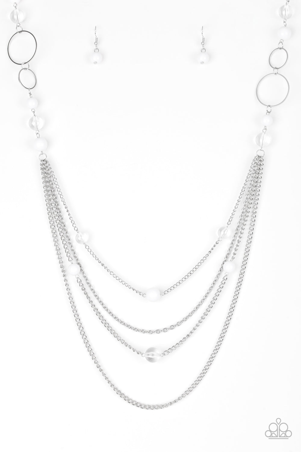 Bubbly Bright - White necklace