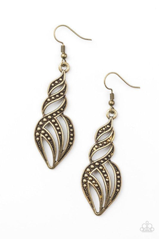 Wheres The Fire? - Brass Earrings