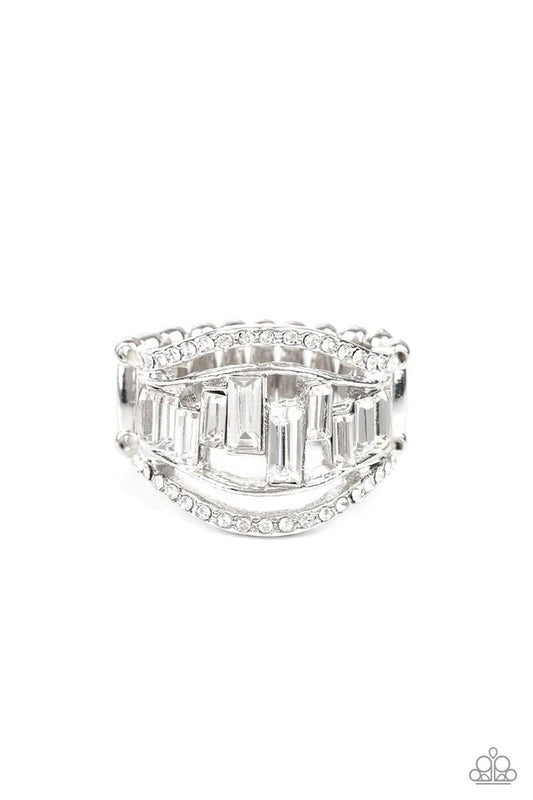 Treasure Chest Charm - White Rhinestone Ring