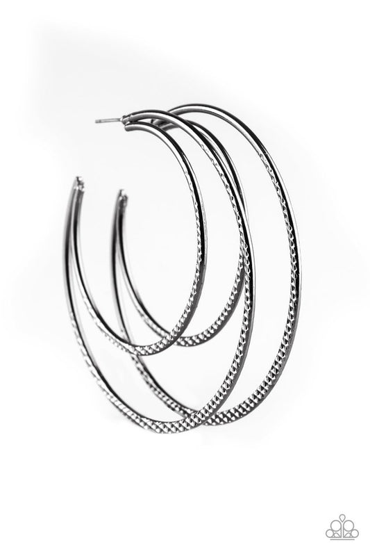 Drop It Like Its HAUTE - Black/Gunmetal hoop earrings