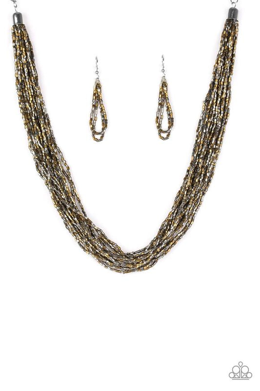 The Speed of STARLIGHT - Brass/Gunmetal Multi necklace w/ matching bracelet