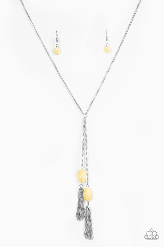 GLOW Your Roll - Yellow Necklace