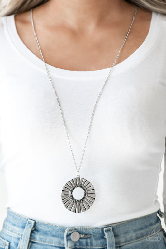 Chicly Centered – Silver Multi Rhinestone Paparazzi Necklace