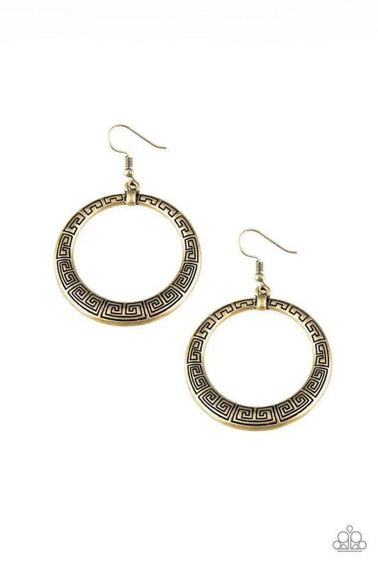 Mayan Mantra - Brass earrings