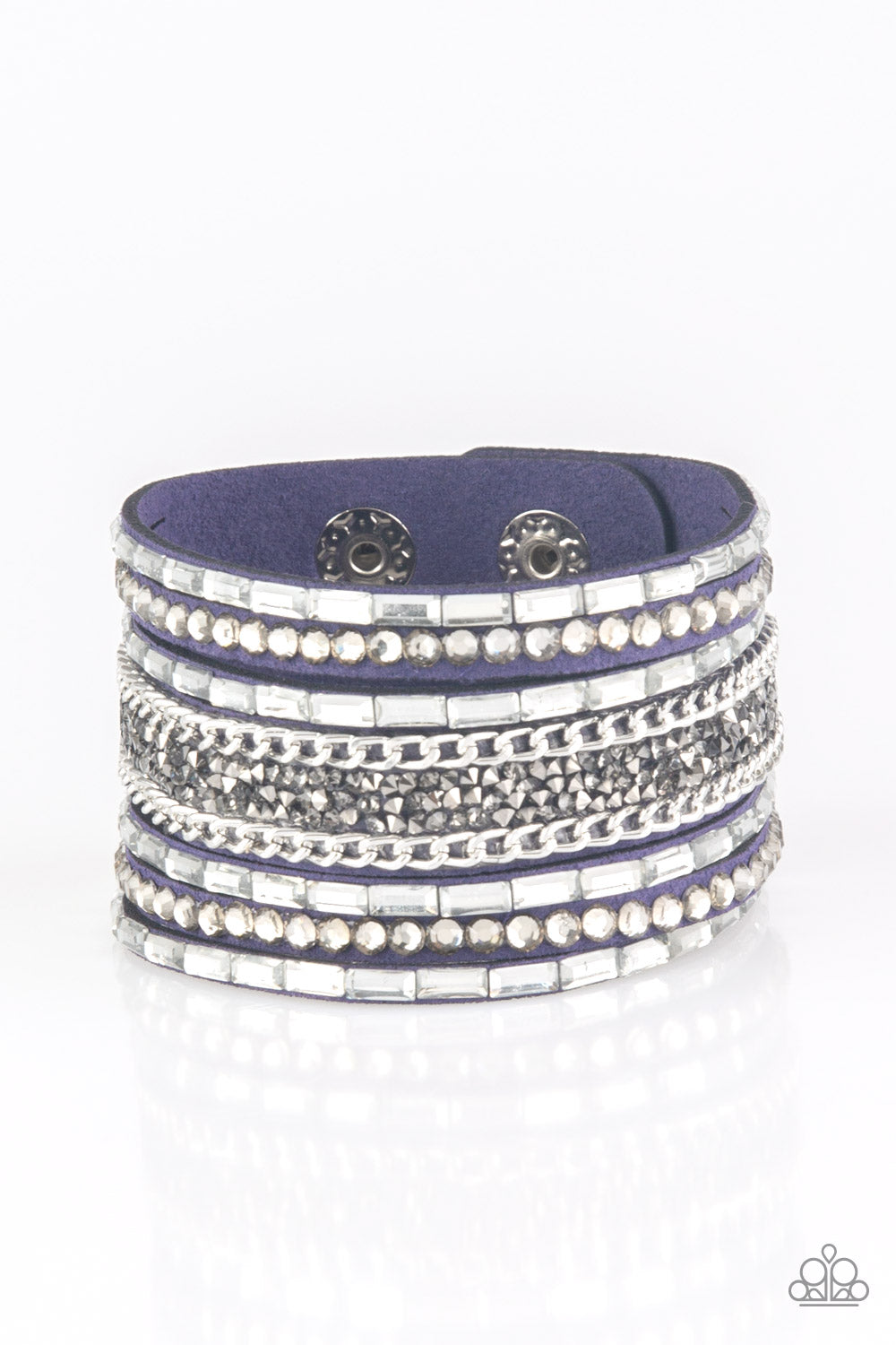 Rhinestone Rumble - Blue wrap bracelet