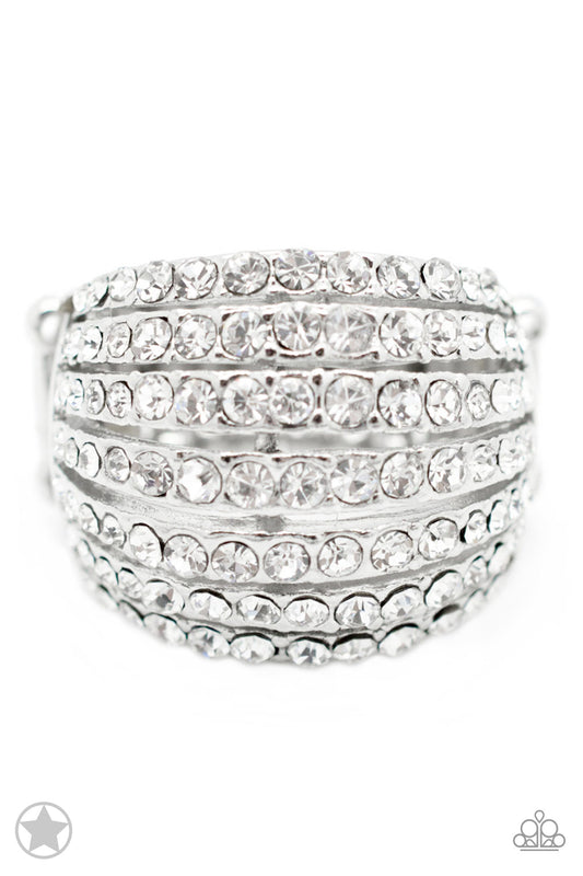 Blinding Brilliance - White rhinestone ring