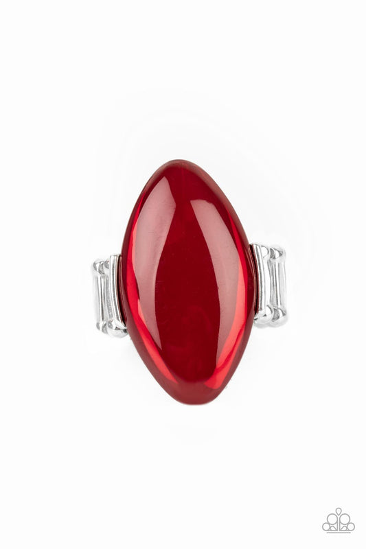 Opal Odyssey - Red iridescent ring