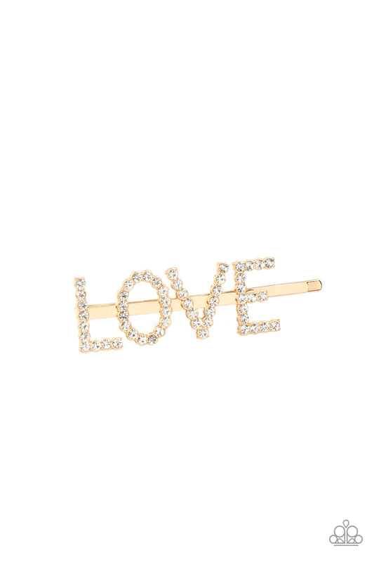All You Need Is Love - Gold hairclip