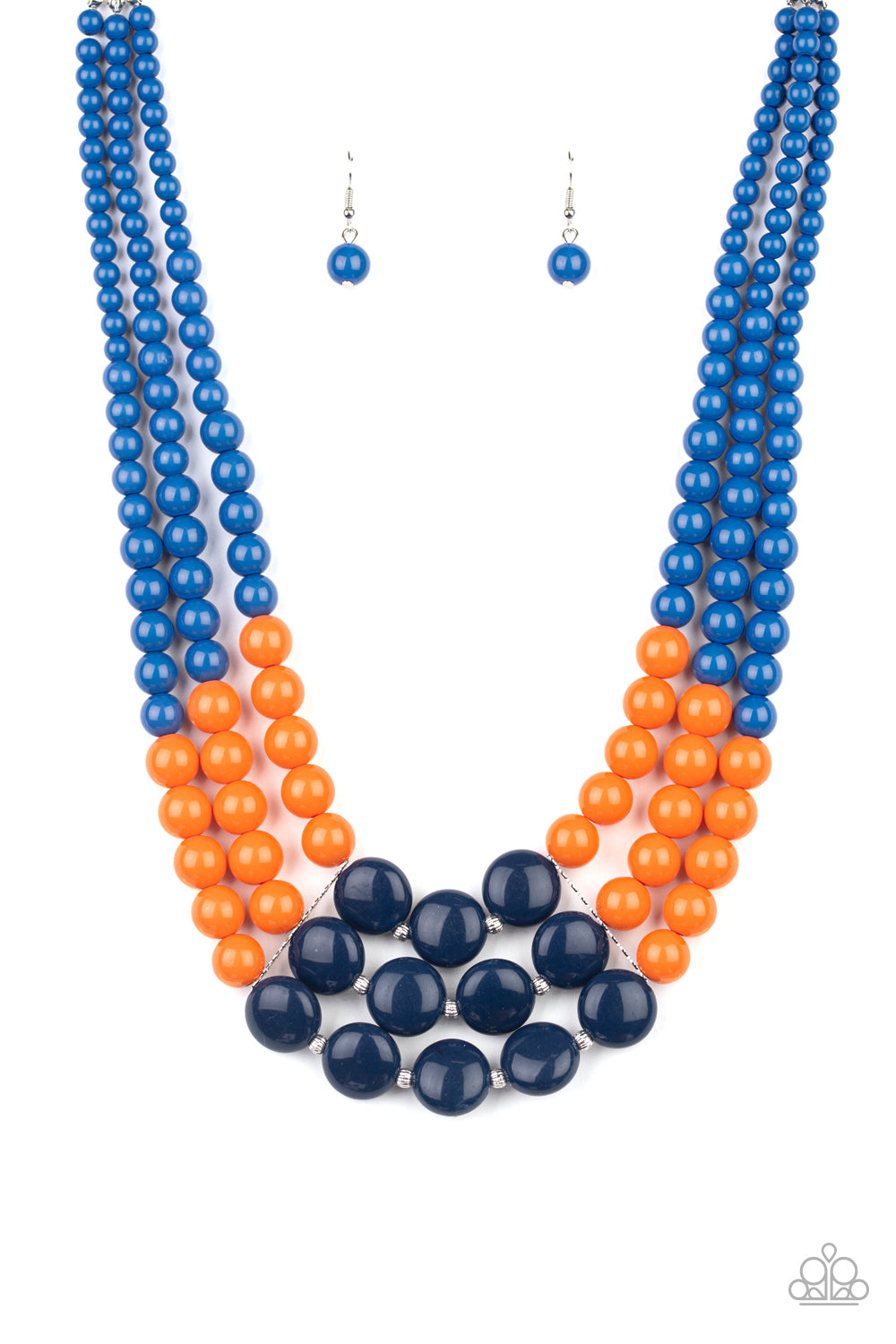 Beach Bauble - Blue/Orange Multi necklace