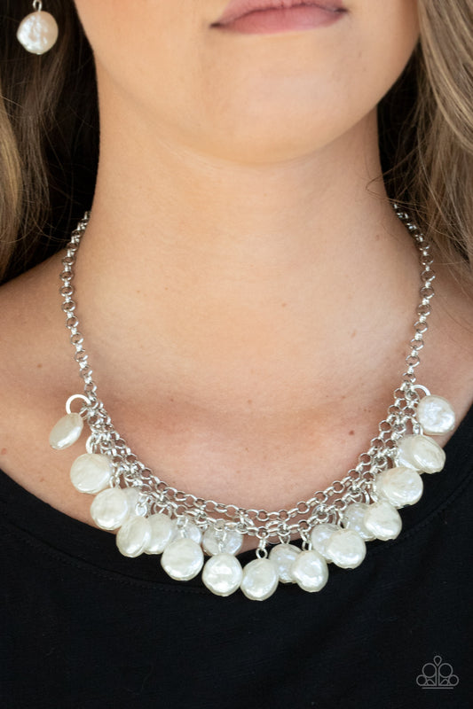 BEACHFRONT and Center - White necklace