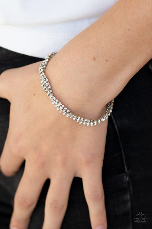 Braided Twilight - White rhinestones bracelet