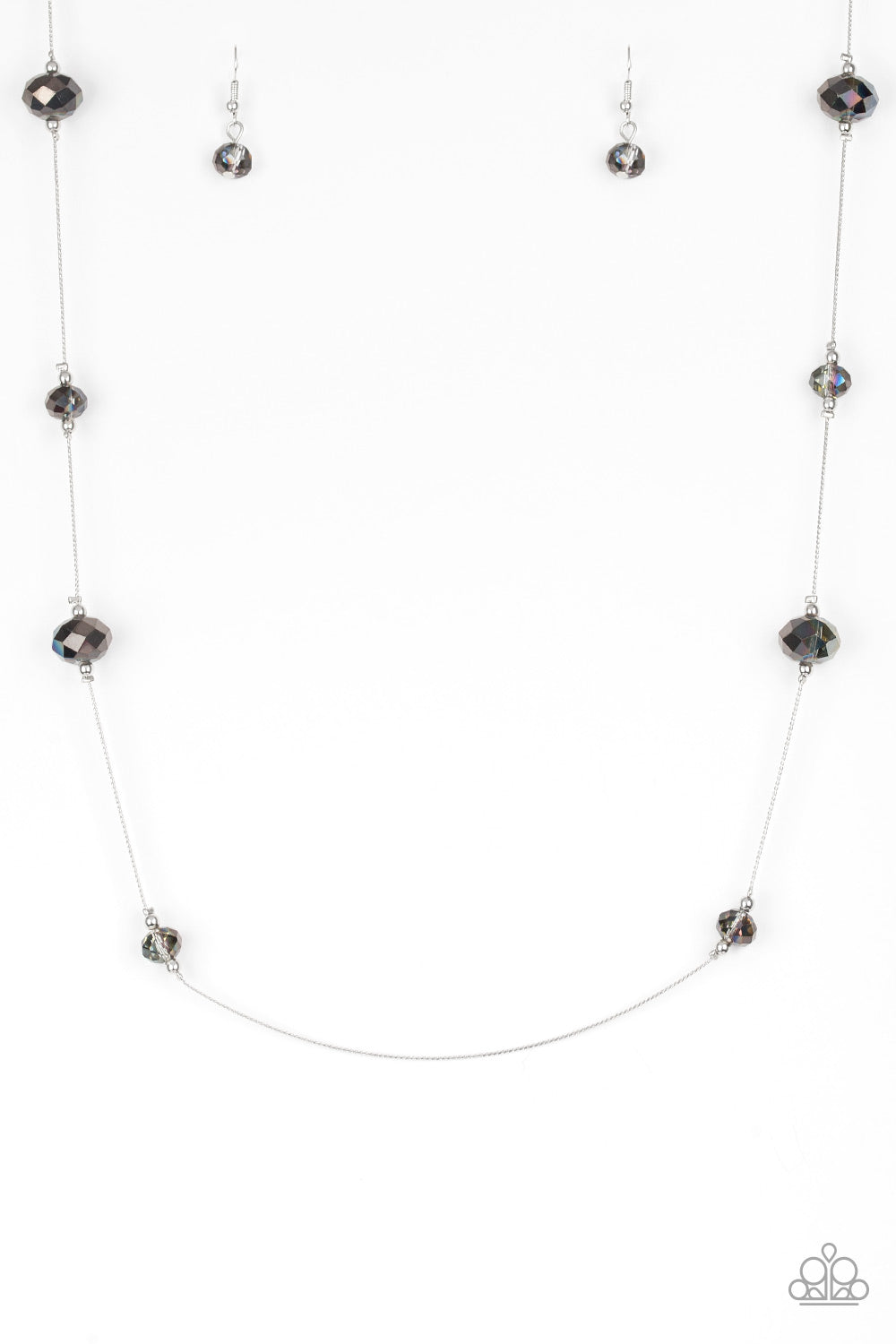 Champagne On The Rocks - Silver/Multi Iridescent necklace