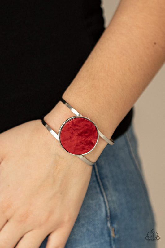 Colorful Cosmos - Red cuff bracelet