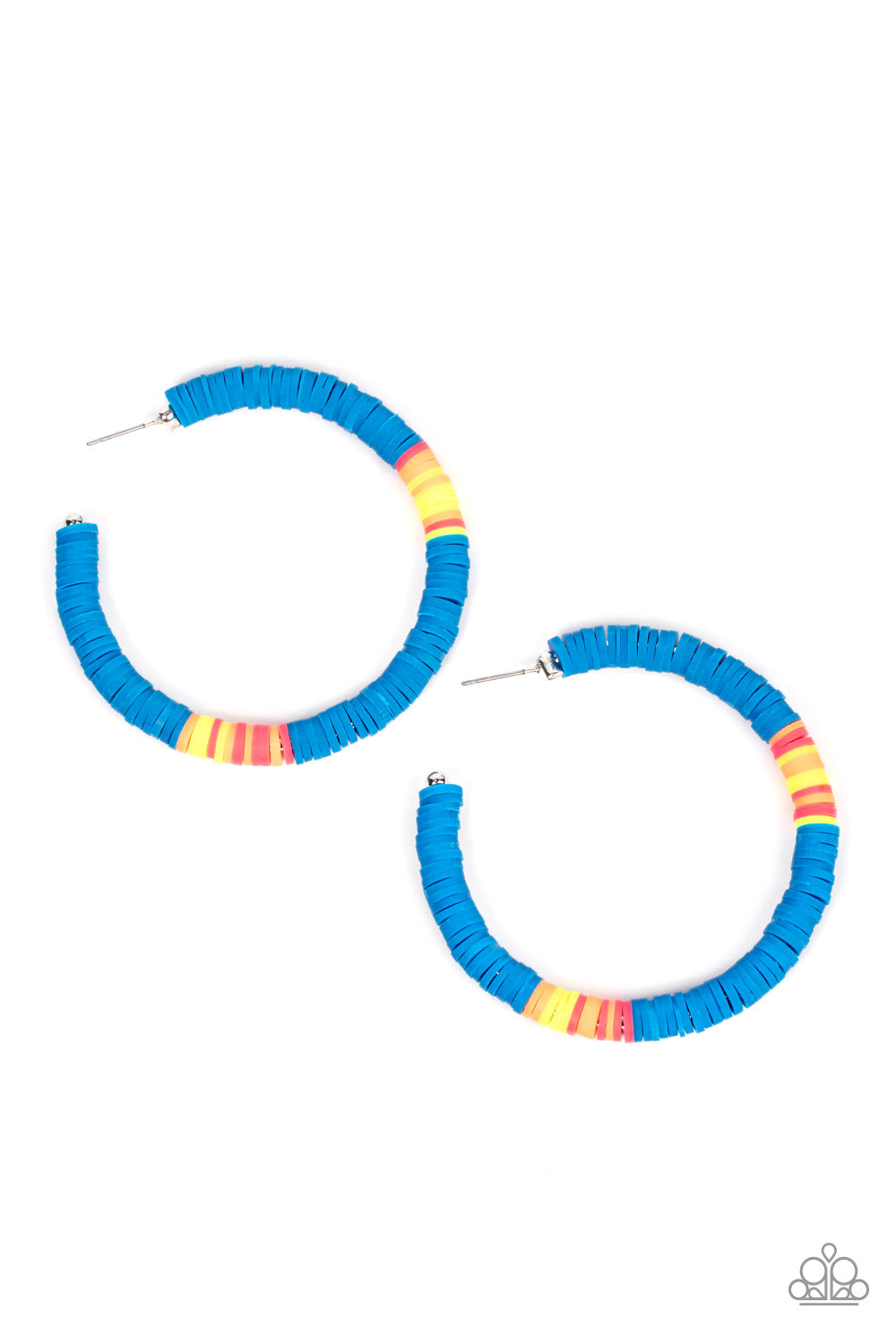 Colorfully Contagious - Blue/Multi hoop earrings