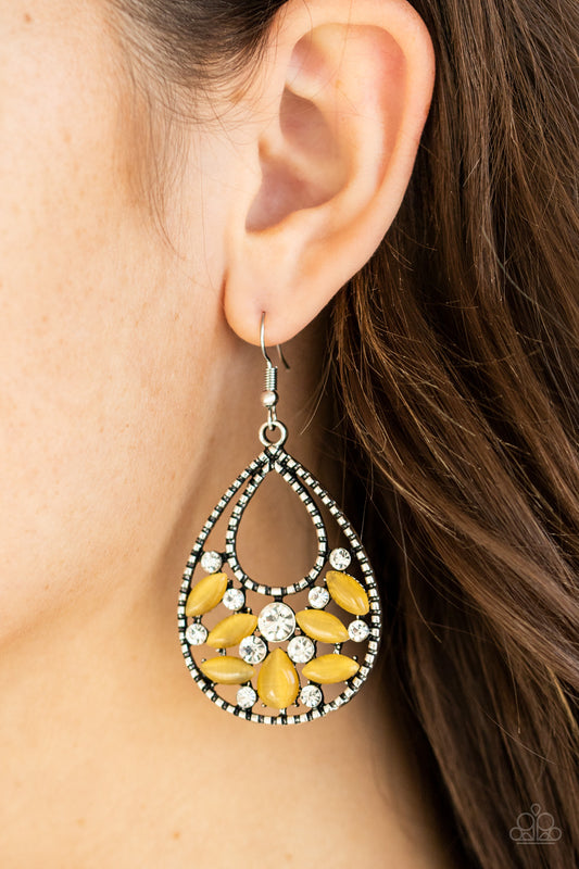 Dewy Dazzle - Yellow earrings