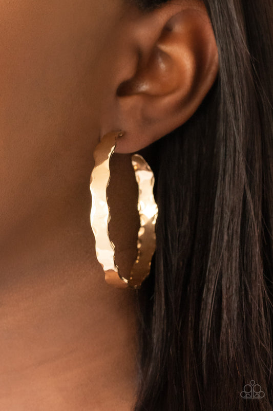 Exhilarated Edge - Gold hoops