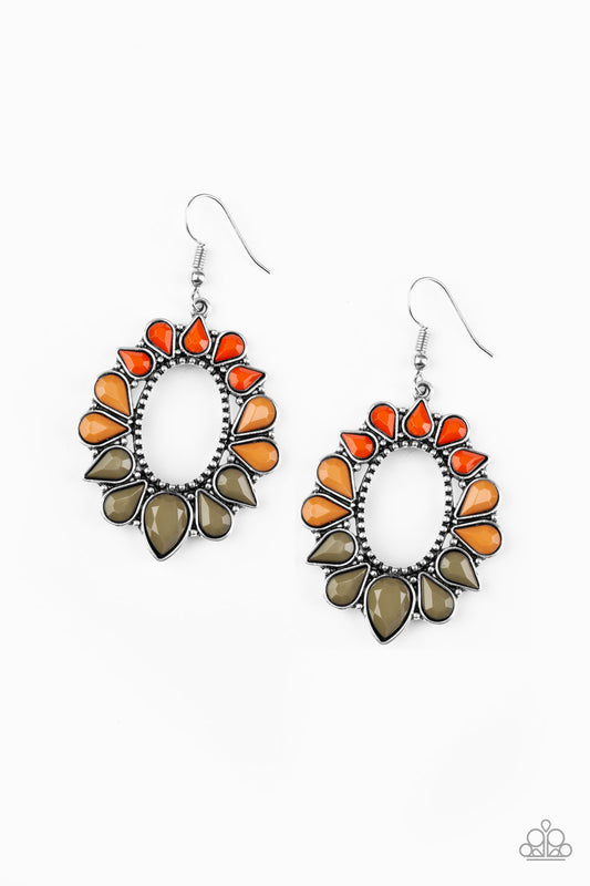 Fashionista Flavor - Multicolor (Orange/Green) earrings