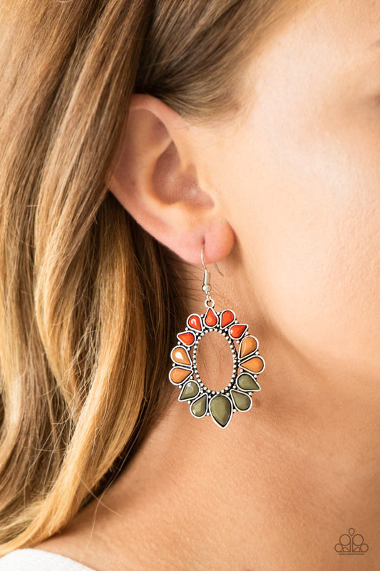 Fashionista Flavor - Multicolor (Orange/Green) earrings