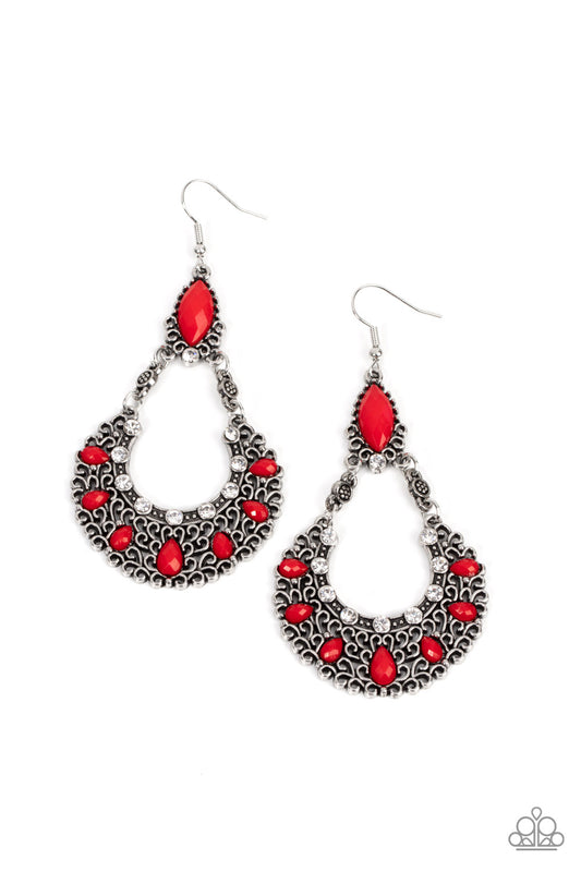 Fluent in Florals - Red earrings