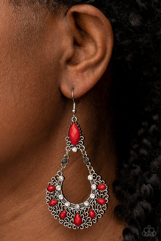 Fluent in Florals - Red earrings