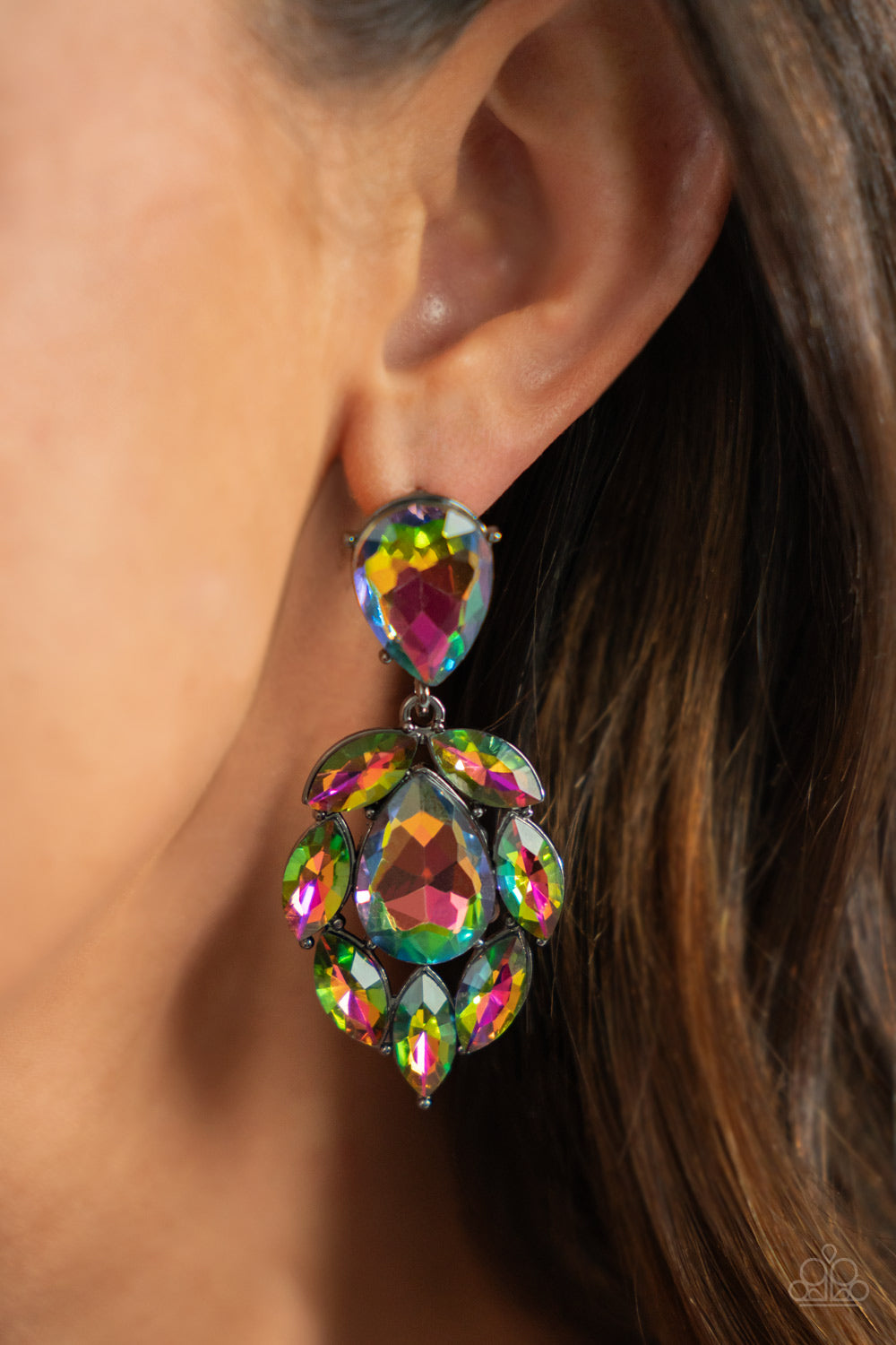 Galactic Go-Getter - Multicolor oil spill post earrings (Feb 2022 Life of the Party)