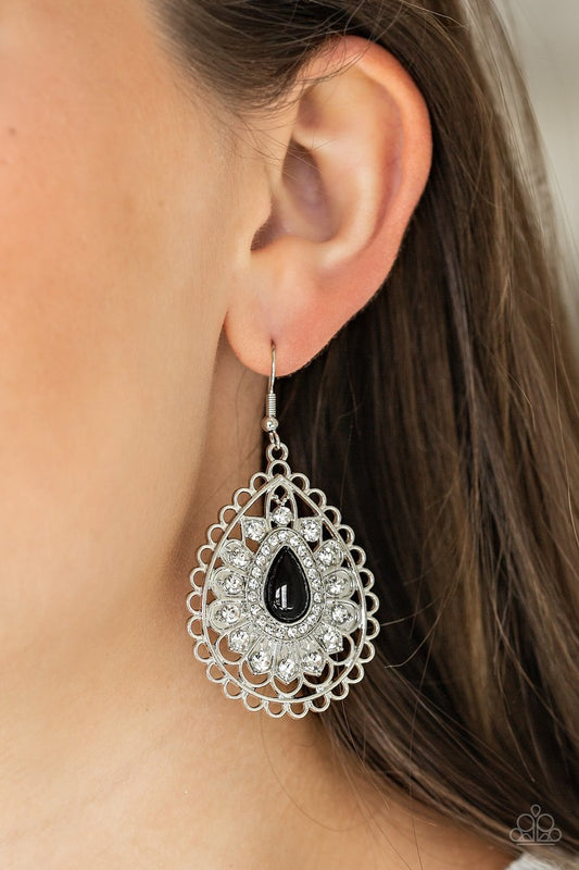 Glamour Grandeur - Black Earrings