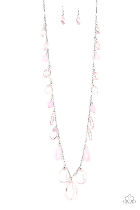 GLOW And Steady Wins The Race - Pink necklace