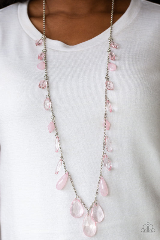 GLOW And Steady Wins The Race - Pink necklace