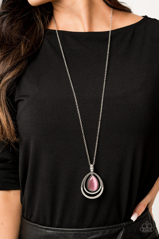 GLOW and Tell - Pink moonstone necklace