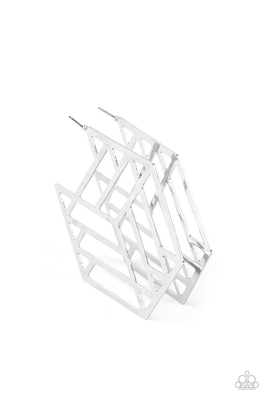 Gotta Get GEO-ing - Silver hoop earrings