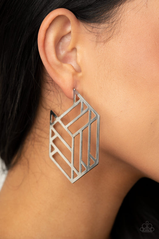 Gotta Get GEO-ing - Silver hoop earrings