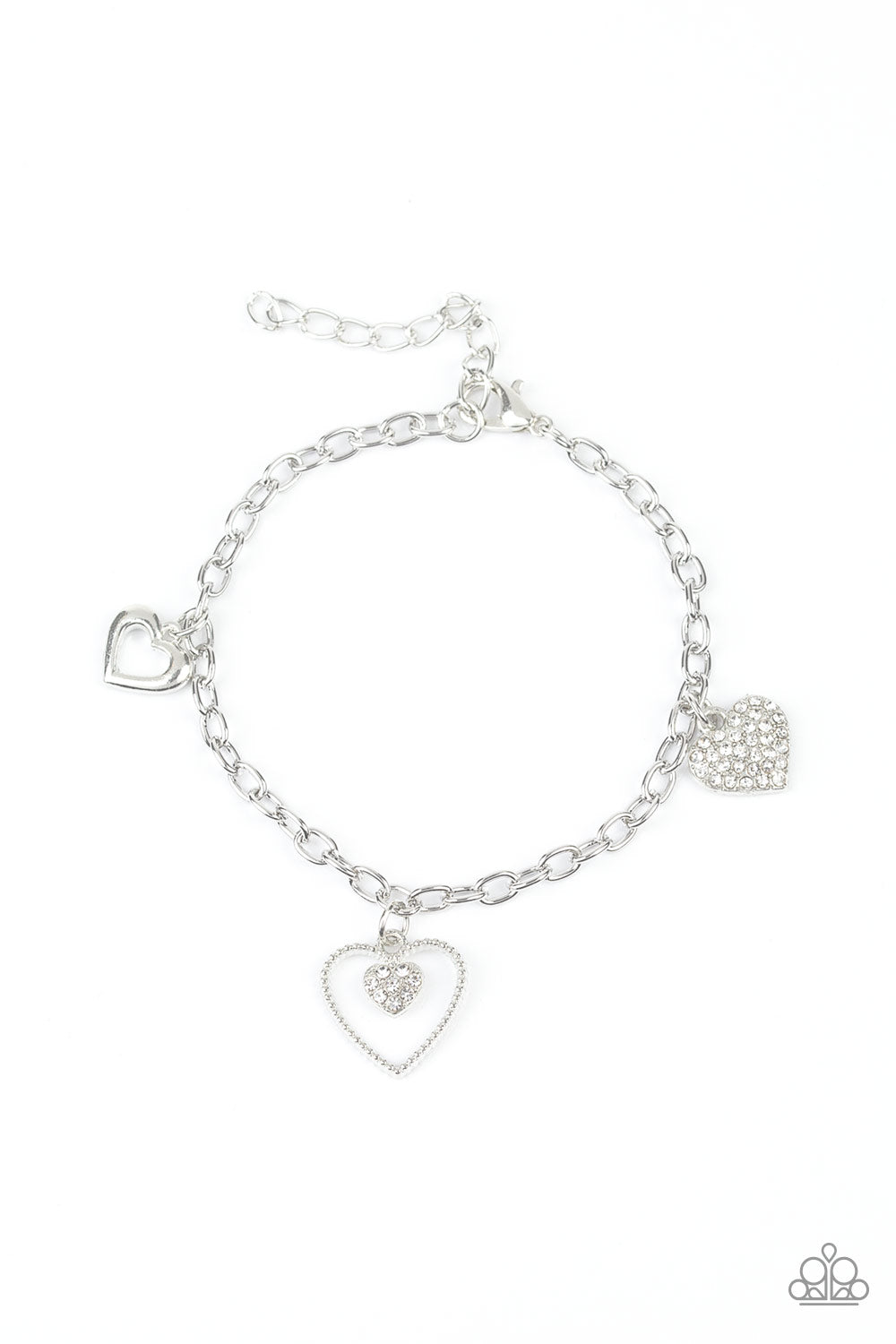 Hearts and Harps - White rhinestones bracelet