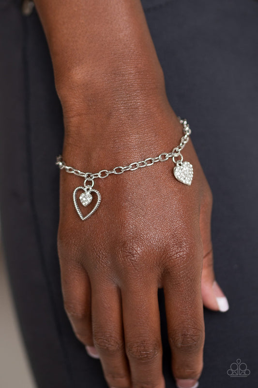 Hearts and Harps - White rhinestones bracelet