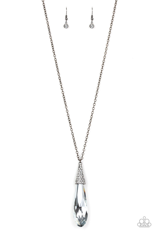 Jaw-Droppingly Jealous - Black/Gunmetal necklace