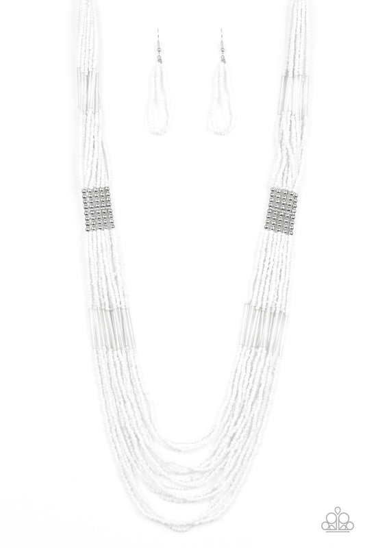 Let It BEAD - White seed bead necklace