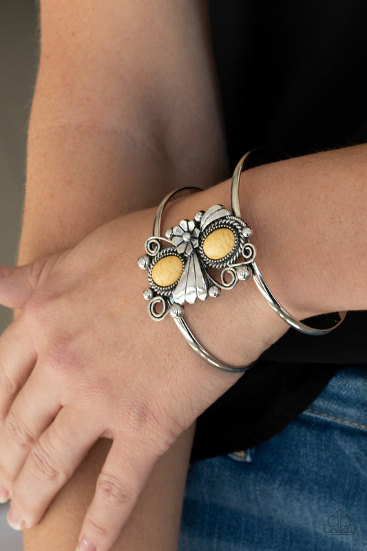 Mojave Flower Girl - Yellow cuff bracelet