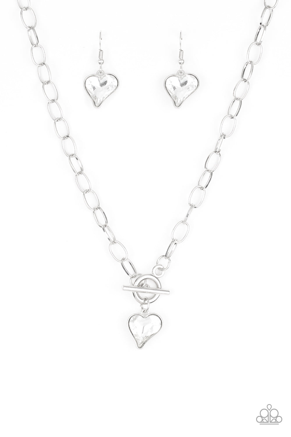 Princeton Princess - White gem heart-shaped necklace