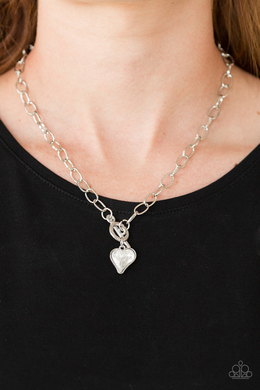 Princeton Princess - White gem heart-shaped necklace