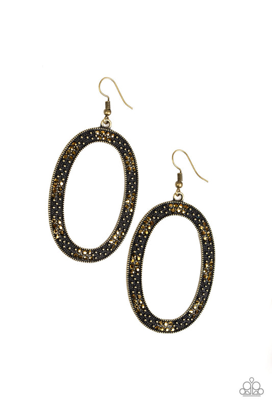 Rhinestone Rebel - Brass earrings