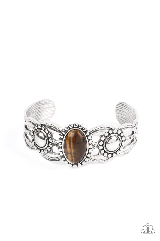 Solar Solstice - Brown tiger's eye cuff bracelet (2021 FALL "PREVIEW")