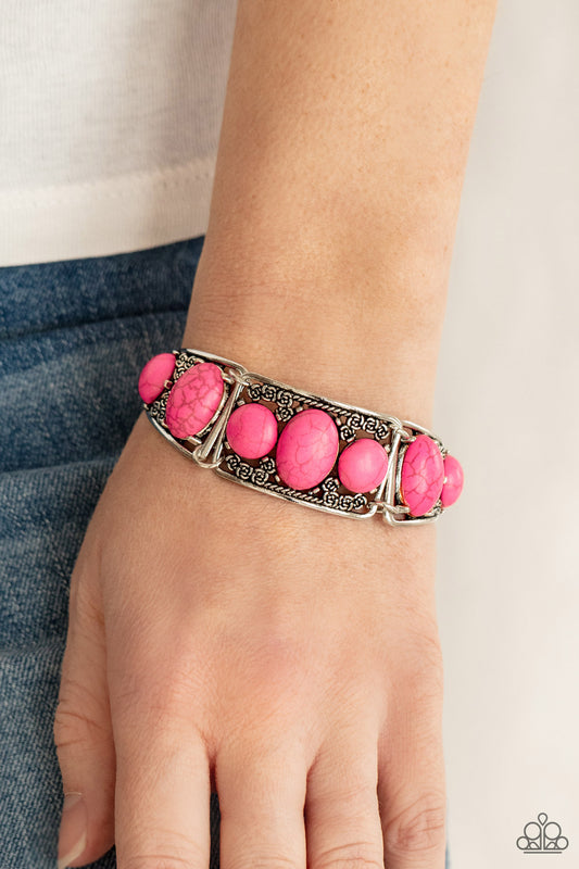 Southern Splendor - Pink stone cuff bracelet