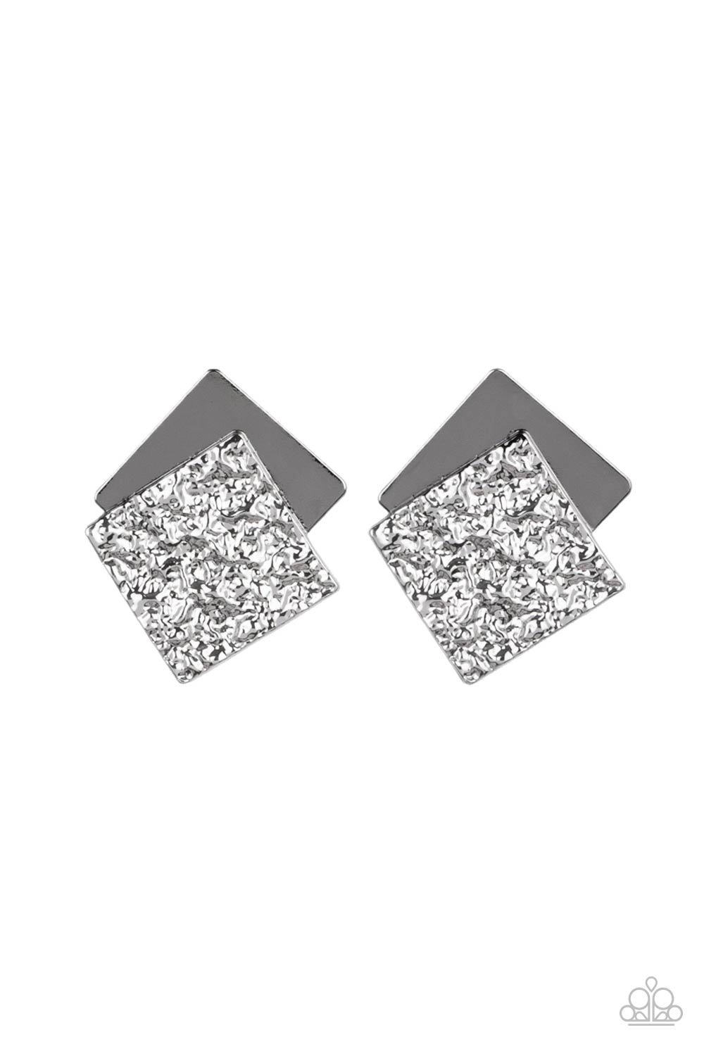 Square With Style - Black/Gunmetal post earrings