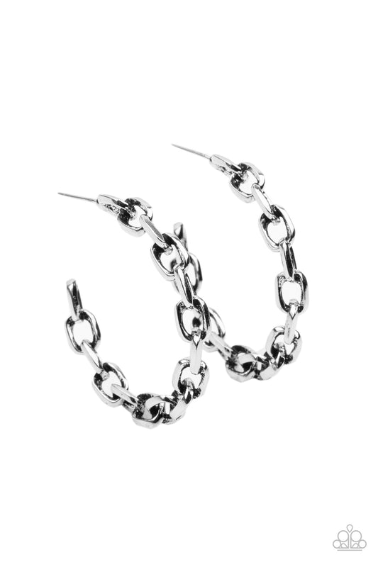 Stronger Together - Silver hoop earrings
