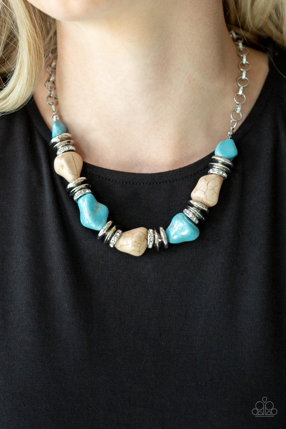 Stunningly Stone Age - Blue Multi necklace
