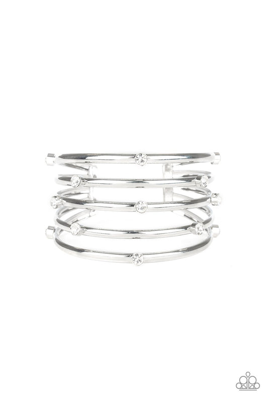 Sugarlicious Sparkle - White Rhinestones cuff bracelet